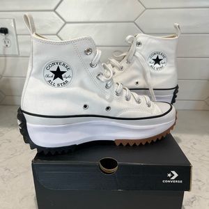 Converse Run Star Hike Platform High Tops White Sneakers NEW